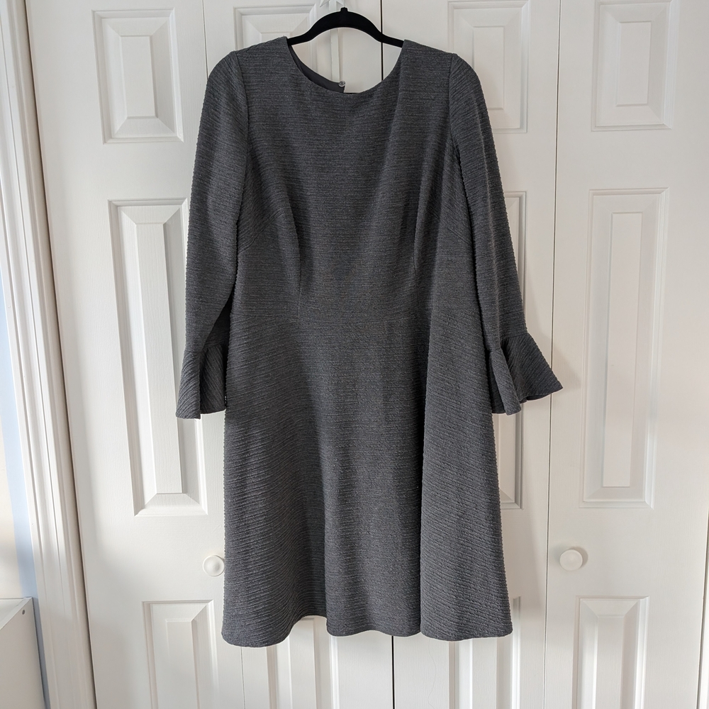 London Style Charcoal Long Sleeve Dress